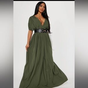 Green maxi dress